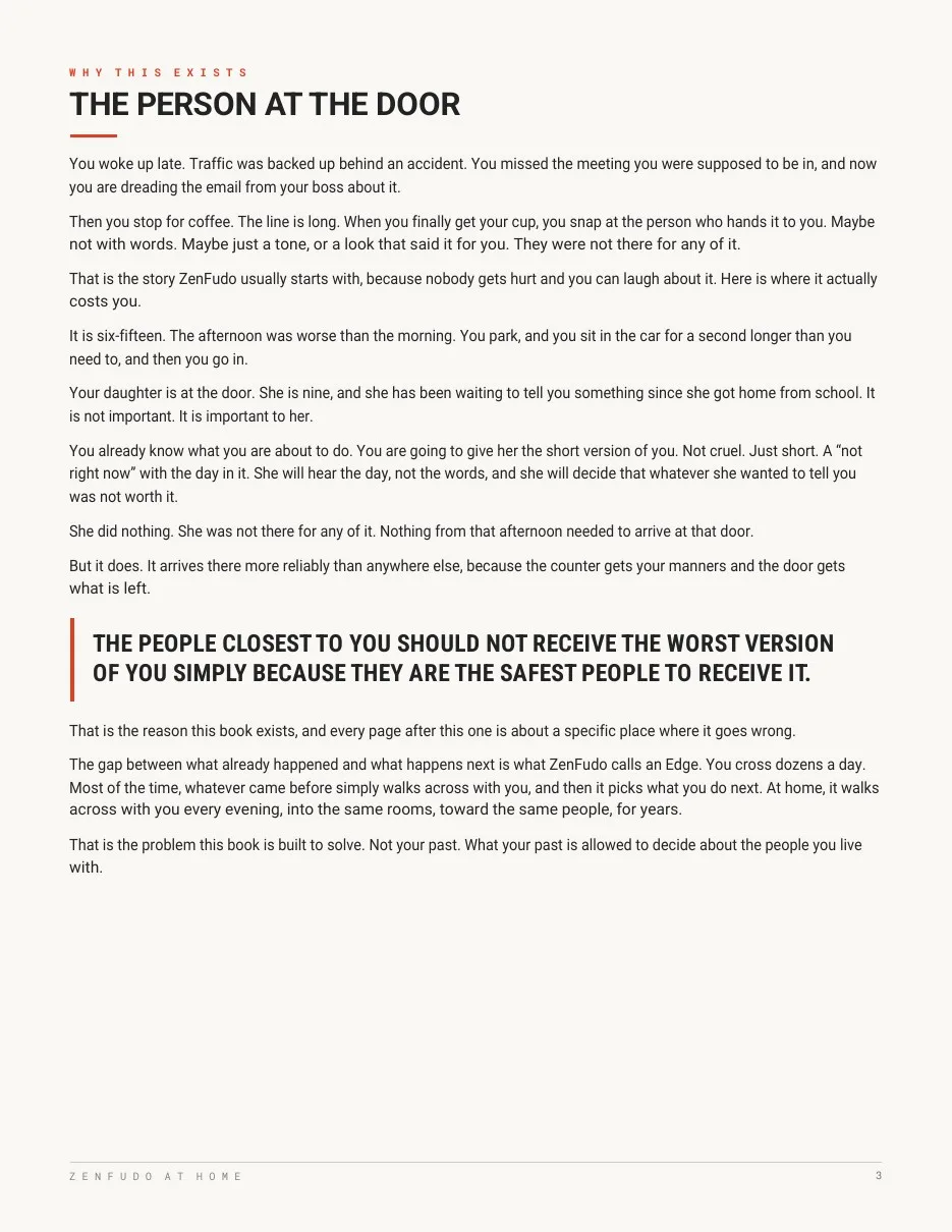 The person at the door page from ZenFudo at Home