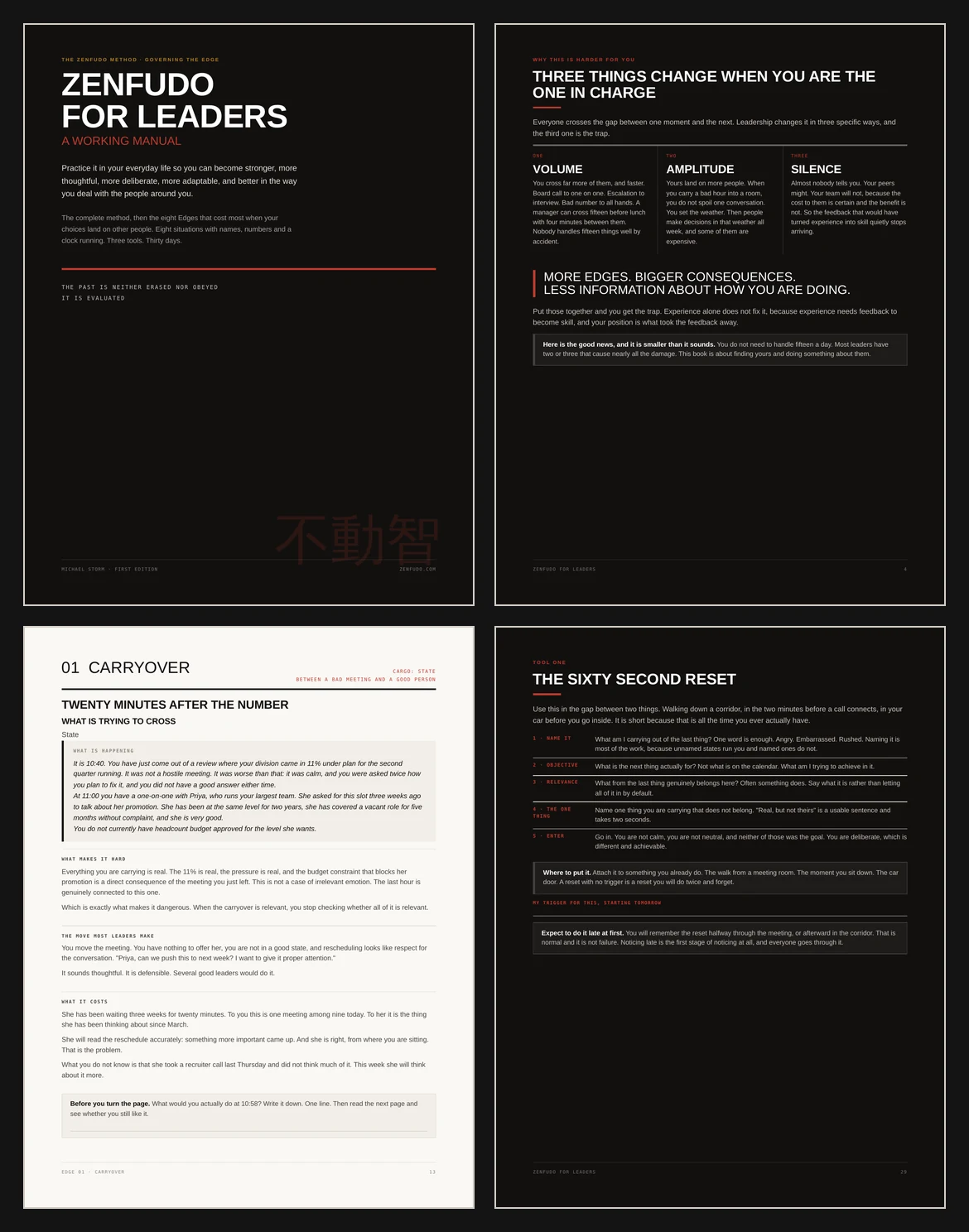 Real pages from ZenFudo for Leaders
