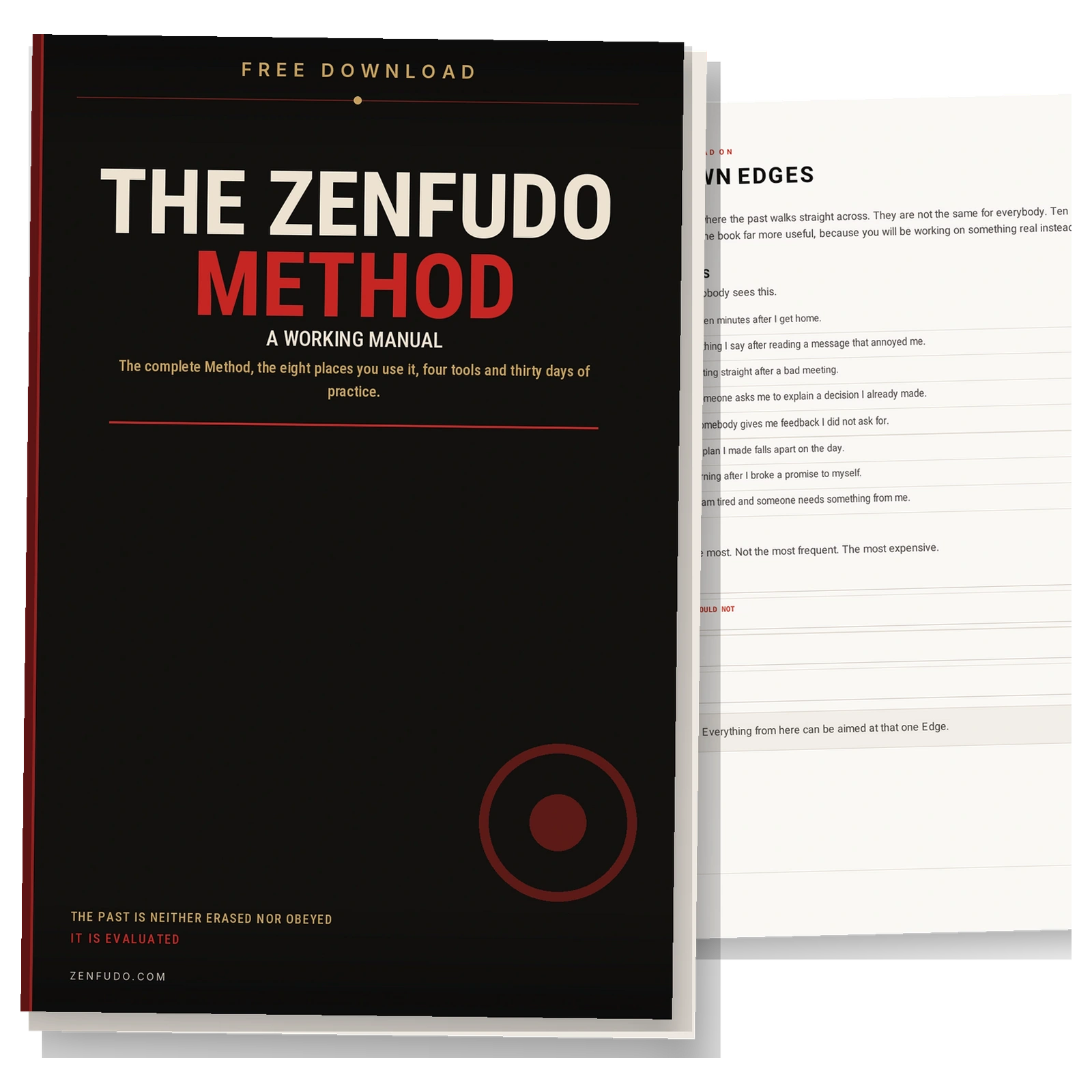 The ZenFudo Method working manual with an interior Edge worksheet